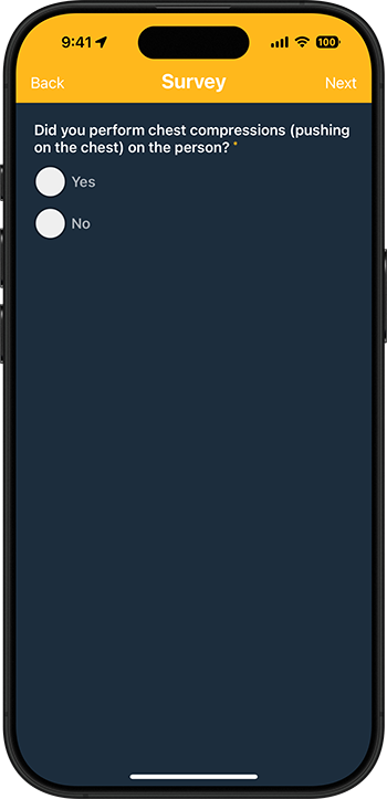AED Needed Alert Survey (Performed chest compressions?)