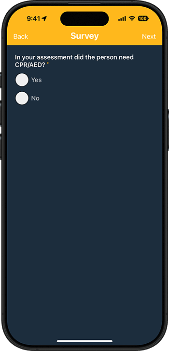 AED Needed Alert Survey (Needed CPR/AED?)