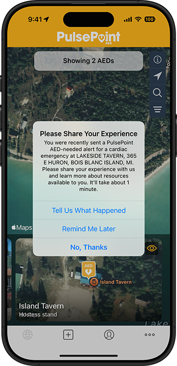 AED Needed Alert Survey (Prompt)