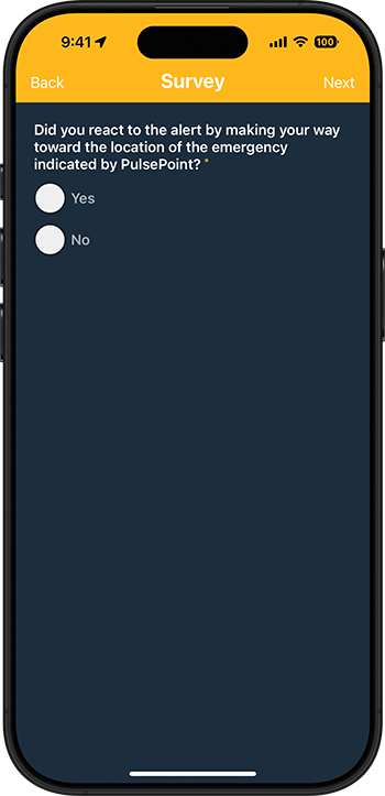AED Needed Alert Survey (Reacted to alert?)