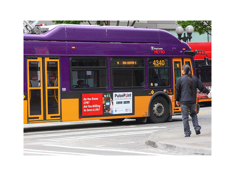 King County Seattle PulsePoint Bus Signage Marketing.