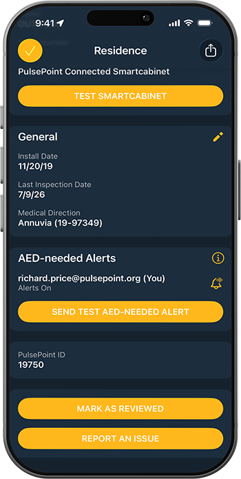 NEAR Registry AED Needed Alerts On