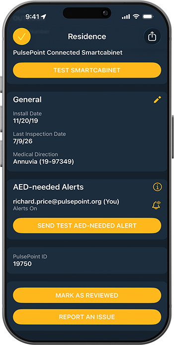 NEAR Registry AED Needed Alerts Subscribed