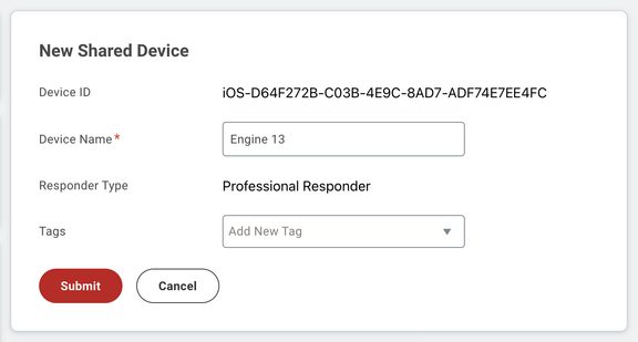 New Shared Device Edit