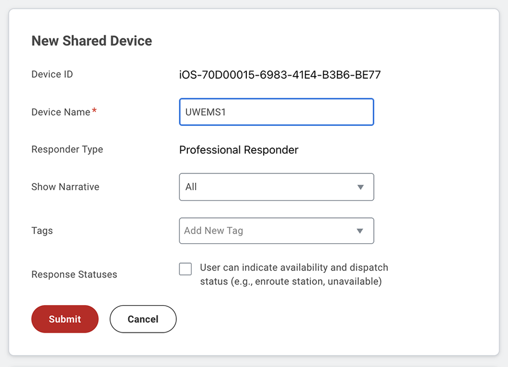 PPC Responders - New Shared Device