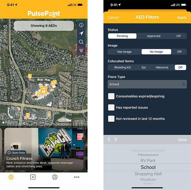 PulsePoint AED Filter