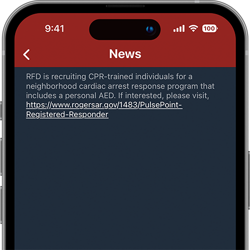 PulsePoint Agency Message for Registered CPR Responder Recruitment