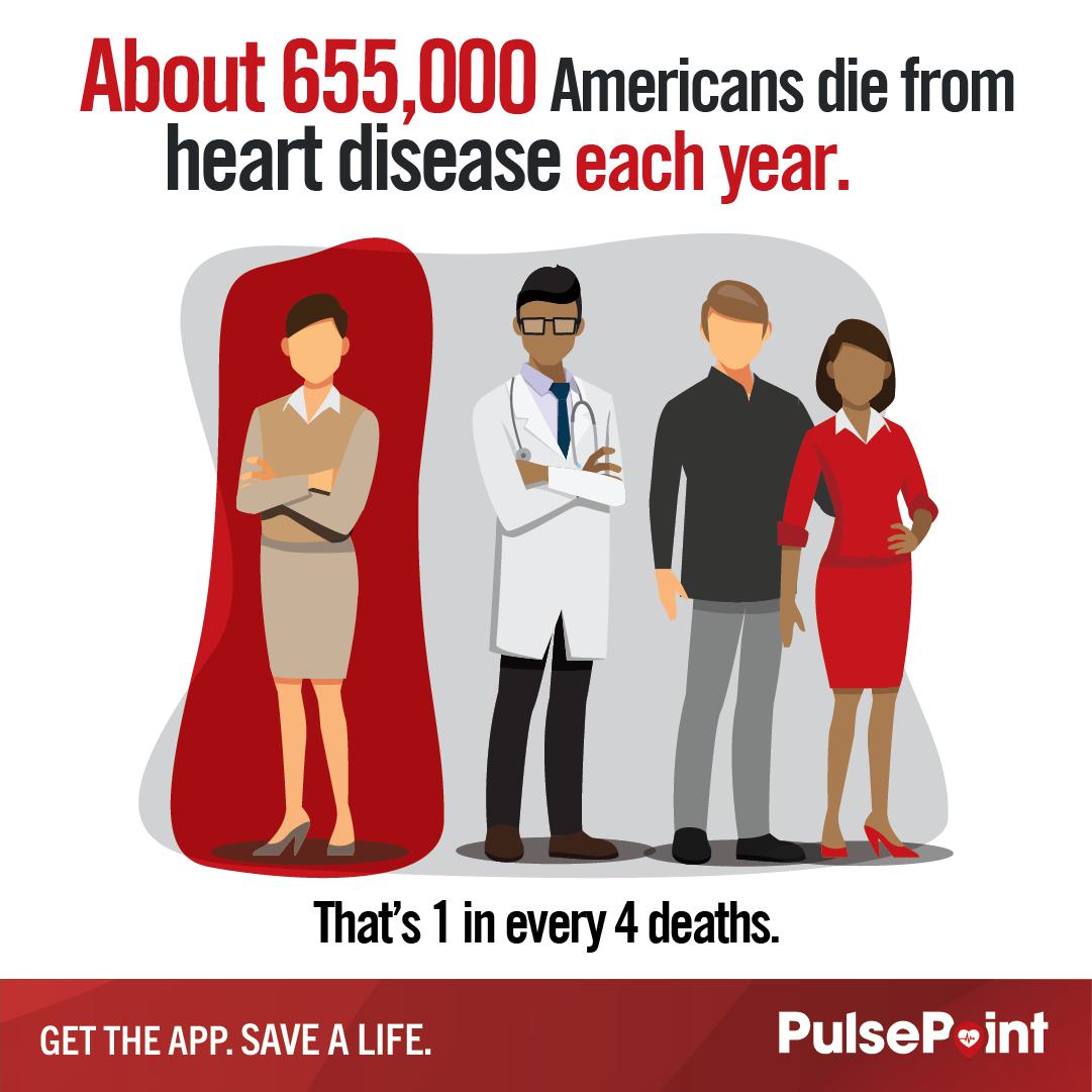 PulsePoint Heart Month Toolkit Instagram 655,000 Heart Disease Annually