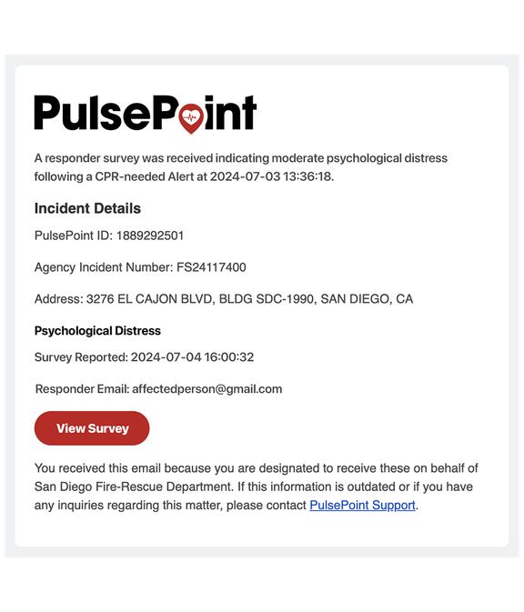 PulsePoint Mental Health Contact Email Example