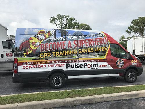 PulsePoint vehicle wrap at Orange County Fire Rescue (FL).