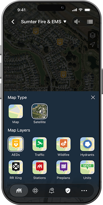PulsePoint Respond AED Map Layer Selector