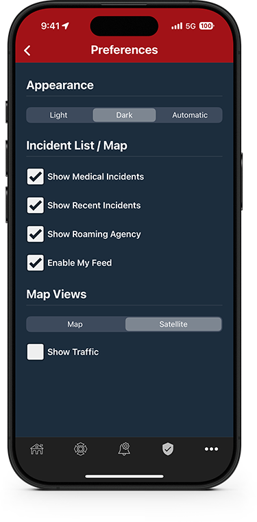 PulsePoint Respond Accessibility Dark Interface