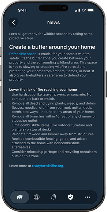 PulsePoint Respond Agency Message News Defensible space