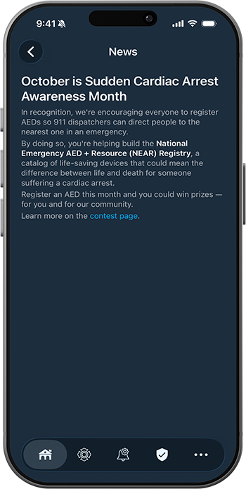 PulsePoint Respond Agency Message (SCA Awareness Month)