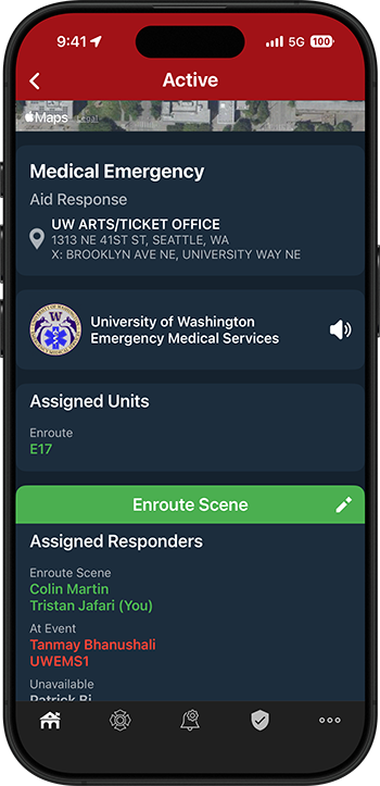 PulsePoint Respond Assigned Responders Availability and Dispatch Status
