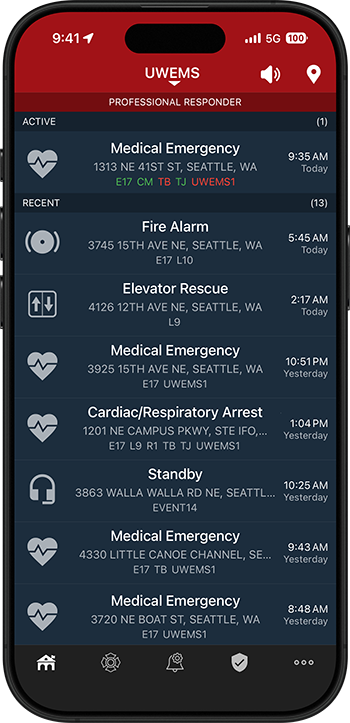 PulsePoint Respond Assigned Responders Incident List