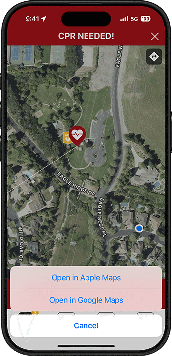 PulsePoint Respond CPR Needed Alert Map Platform Selection