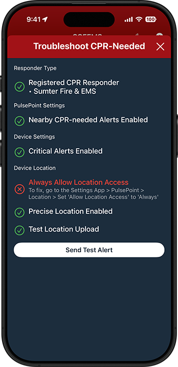 PulsePoint Respond CPR Needed Alert Troubleshooting Tool Exception