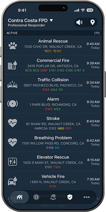 PulsePoint Respond Incident List (Pro)