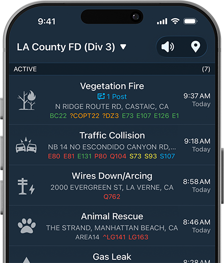 PulsePoint Respond Incident List