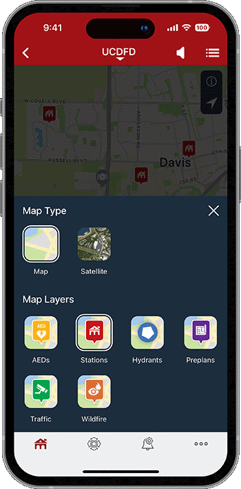 PulsePoint Respond Station Map Layer Selector