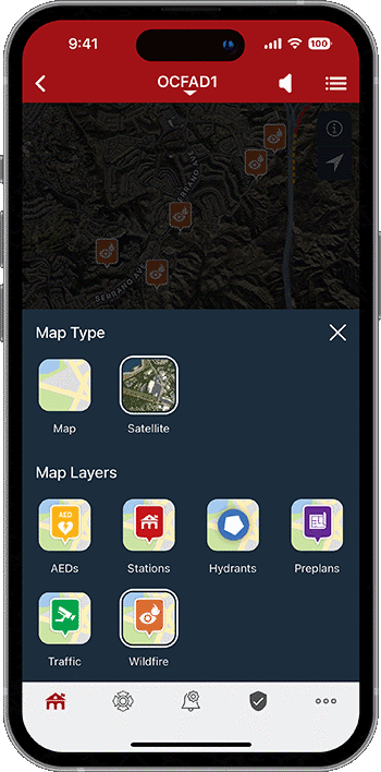 PulsePoint Respond Map Settings Wildfire Camera