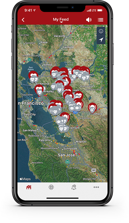 PulsePoint Respond My Feed Incident Map