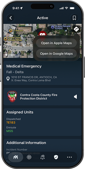 PulsePoint Respond Navigation Map Platform Selection