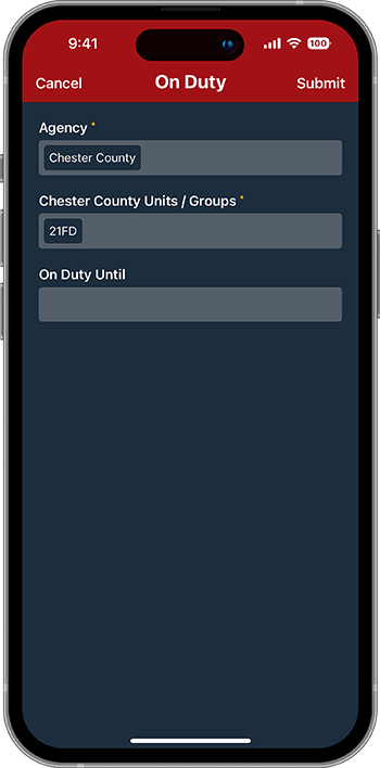 PulsePoint Respond On Duty Feed Unit Group Selection