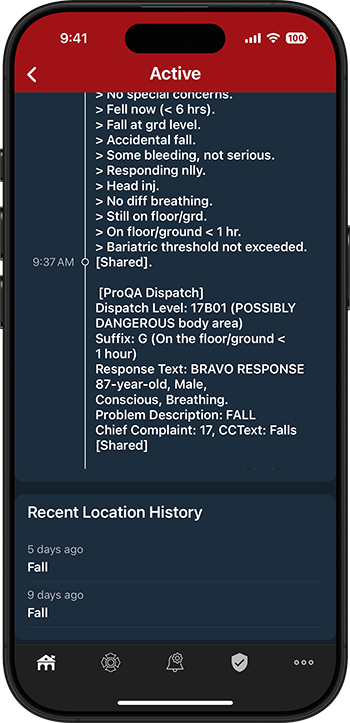PulsePoint Respond Recent Incident History