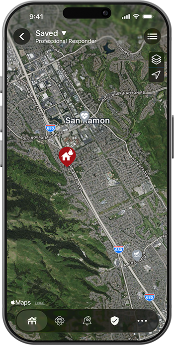 PulsePoint Respond Saved Incident Map