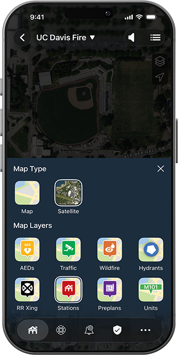 PulsePoint Respond Station Map Layer Selector