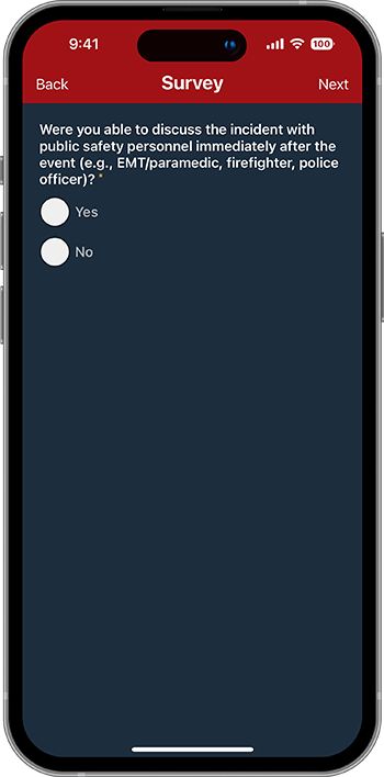 PulsePoint Respond Survey Mental Health Discussion Onscene Question