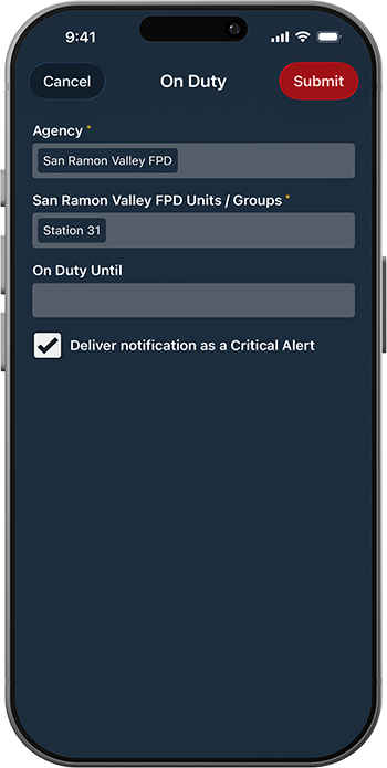 PulsePoint Respond Unit Group On Duty