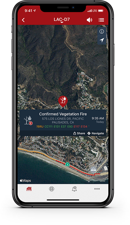 PulsePoint vegetation fire notification.