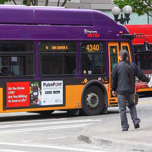 King County Seattle PulsePoint Bus Signage.