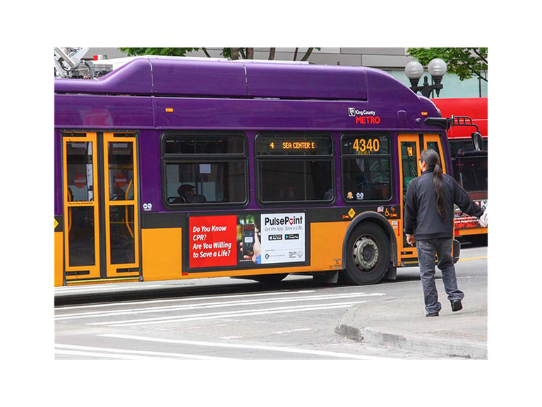King County Seattle PulsePoint Bus Signage Marketing.
