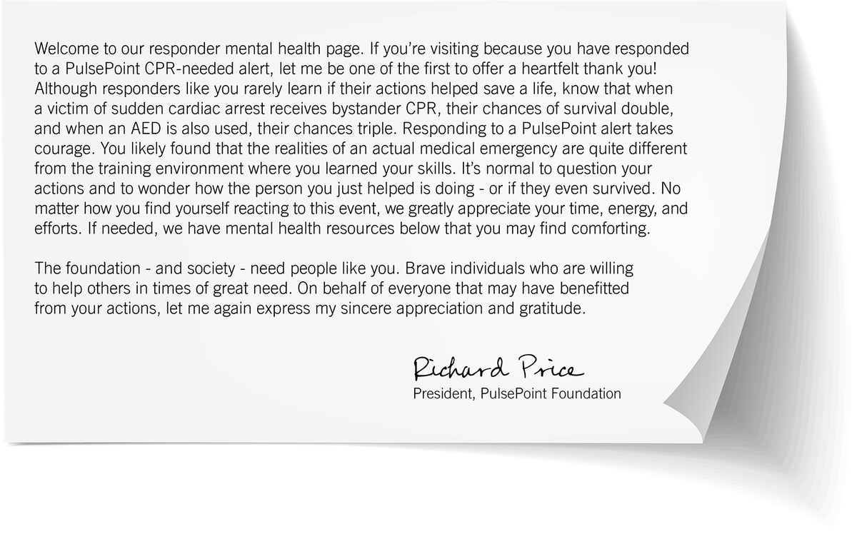 Thank you letter from Richard Price