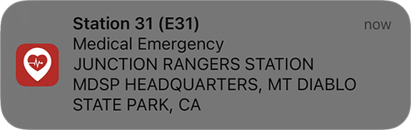 PulsePoint Respond Lockscreen Notification MDSP