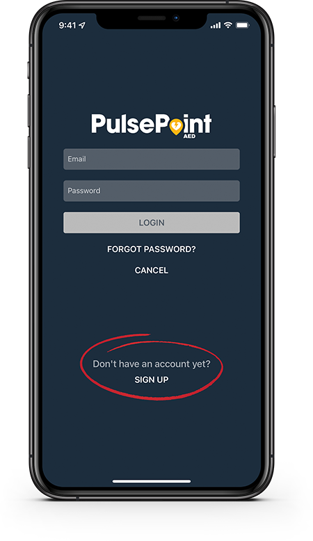 PulsePoint AED App Signup