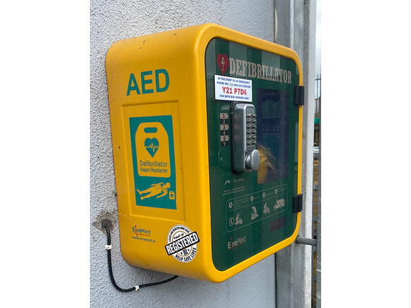 PulsePoint AED Registered Sticker on cabinet