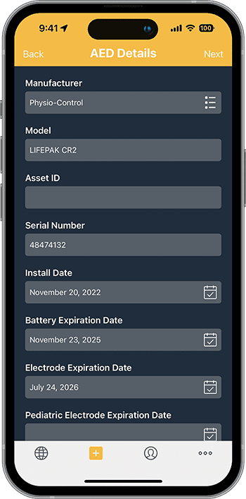 PulsePoint AED details screen