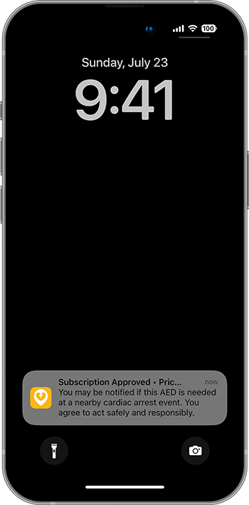 PulsePoint AED Needed Alerts Approved Lockscreen Notification