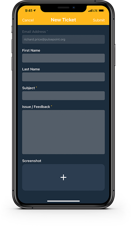 PulsePoint AED Support Ticket