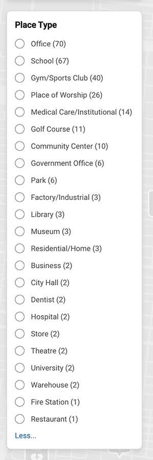 PulsePoint AED Registry Faceted Search Filters