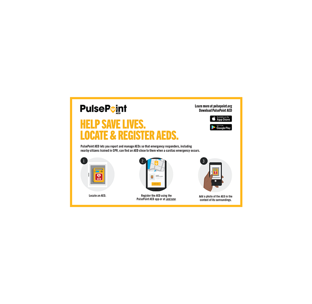 PulsePoint AED Registry Leave Behind Cards.