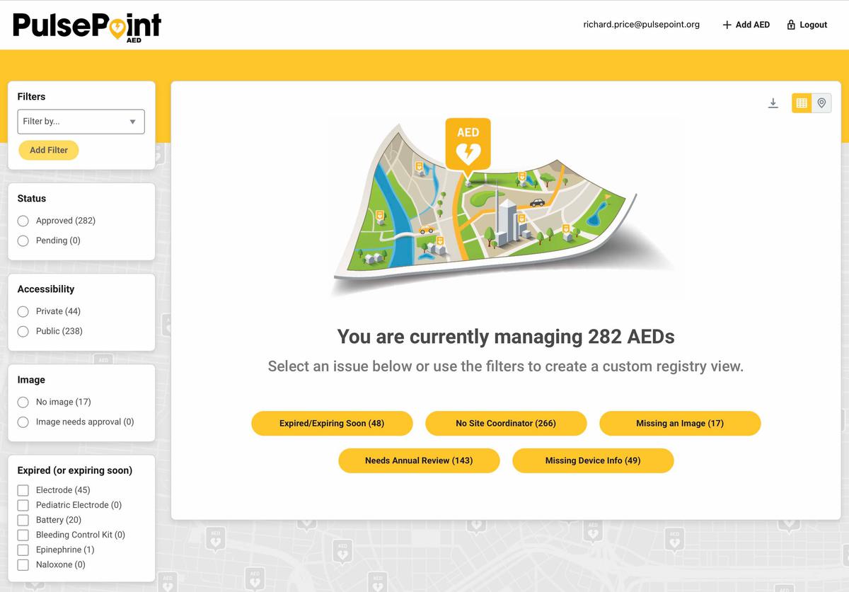 PulsePoint AED Registry Management