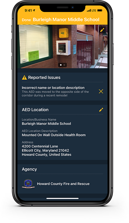 PulsePoint AED Reported Issue