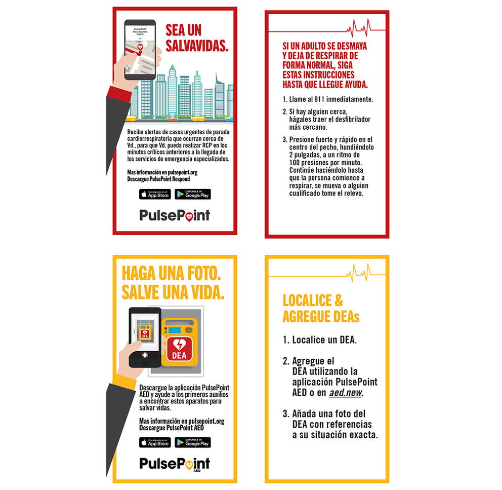 PulsePoint Outreach Biz Cards (Spanish language).