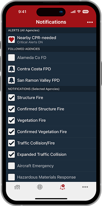 PulsePoint Respond Community Notification Options